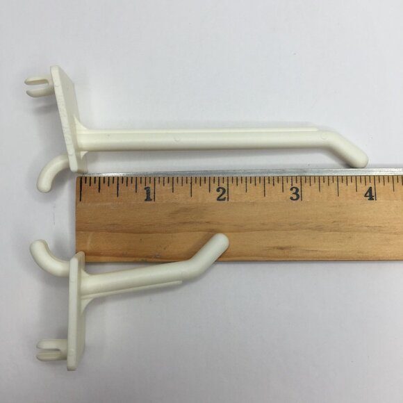 ~94 White Plastic Peg Board Hooks 59 2" & 35 4" Garage Home Storage Organization - Picture 8 of 8